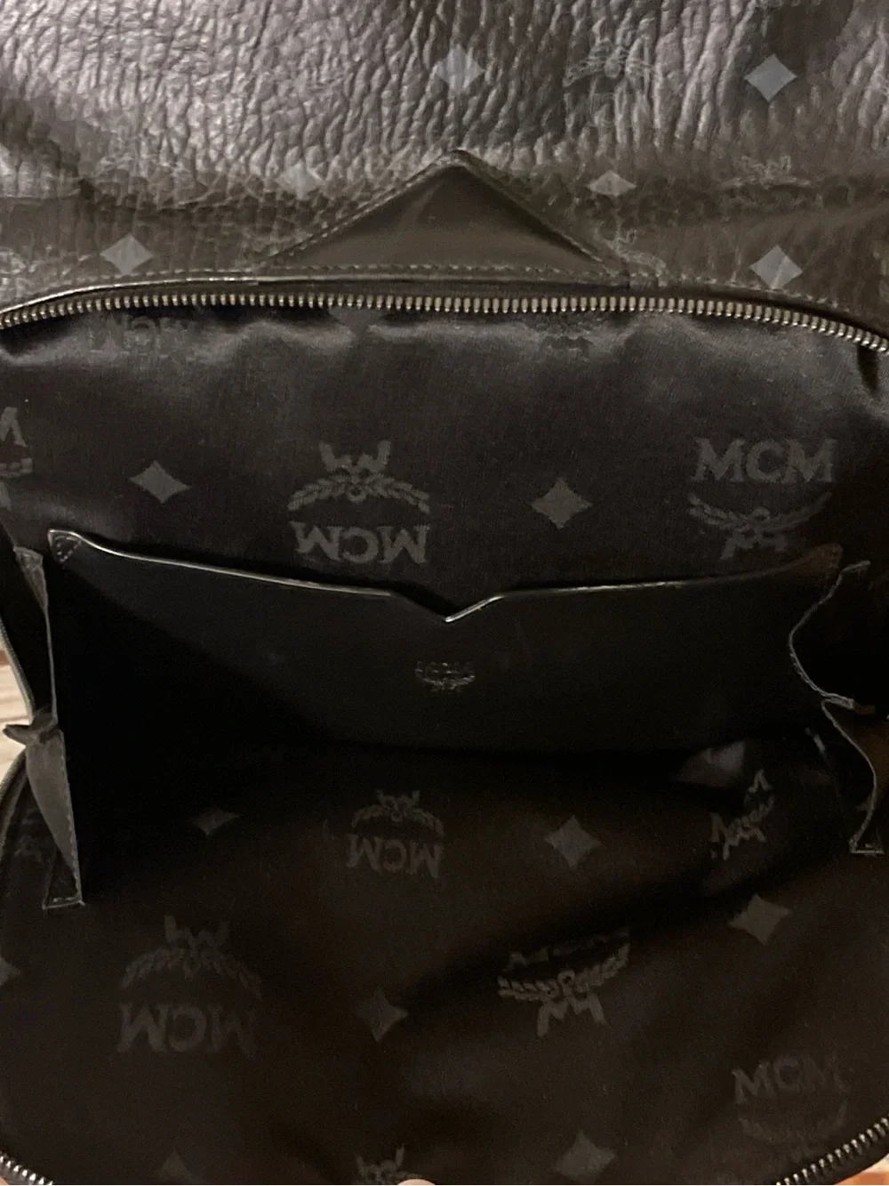 MCM Black/Cobalt Visetos Monogram Backpack